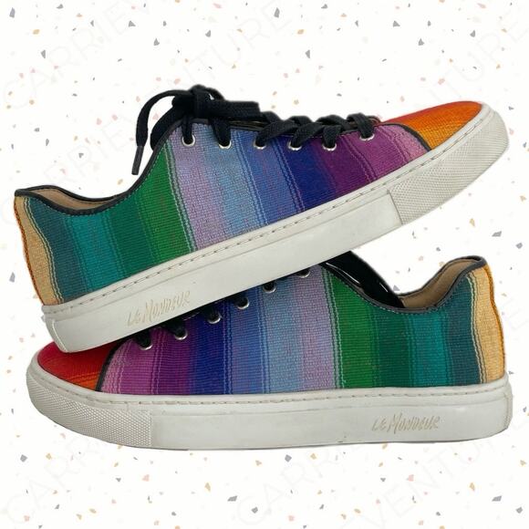 Le Mondeur The Arco Iris Mayan Hands Guatemalan Fair Trade Unisex Rainbow Shoes - Picture 1 of 15